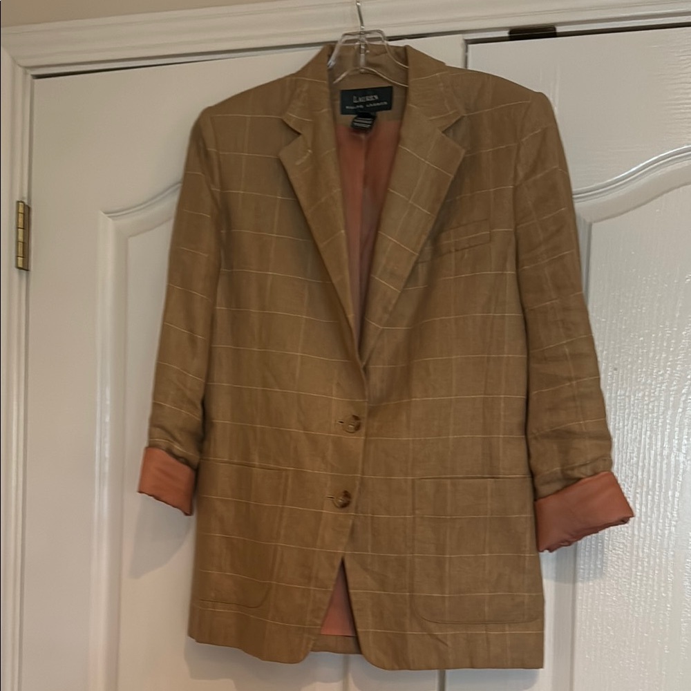 Ralph Lauren Beige Herringbone Blazer
